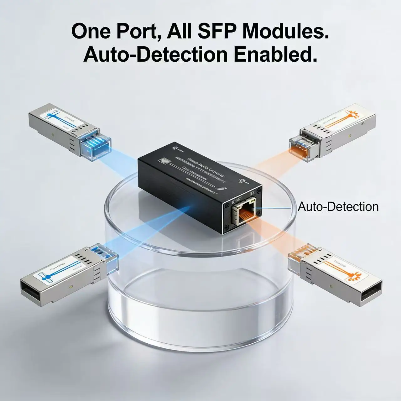 Convertidor de medios Micro Mini 802.3at PoE+ PD 10/100/1000BASE-T a 100/1000BASE-X SFP