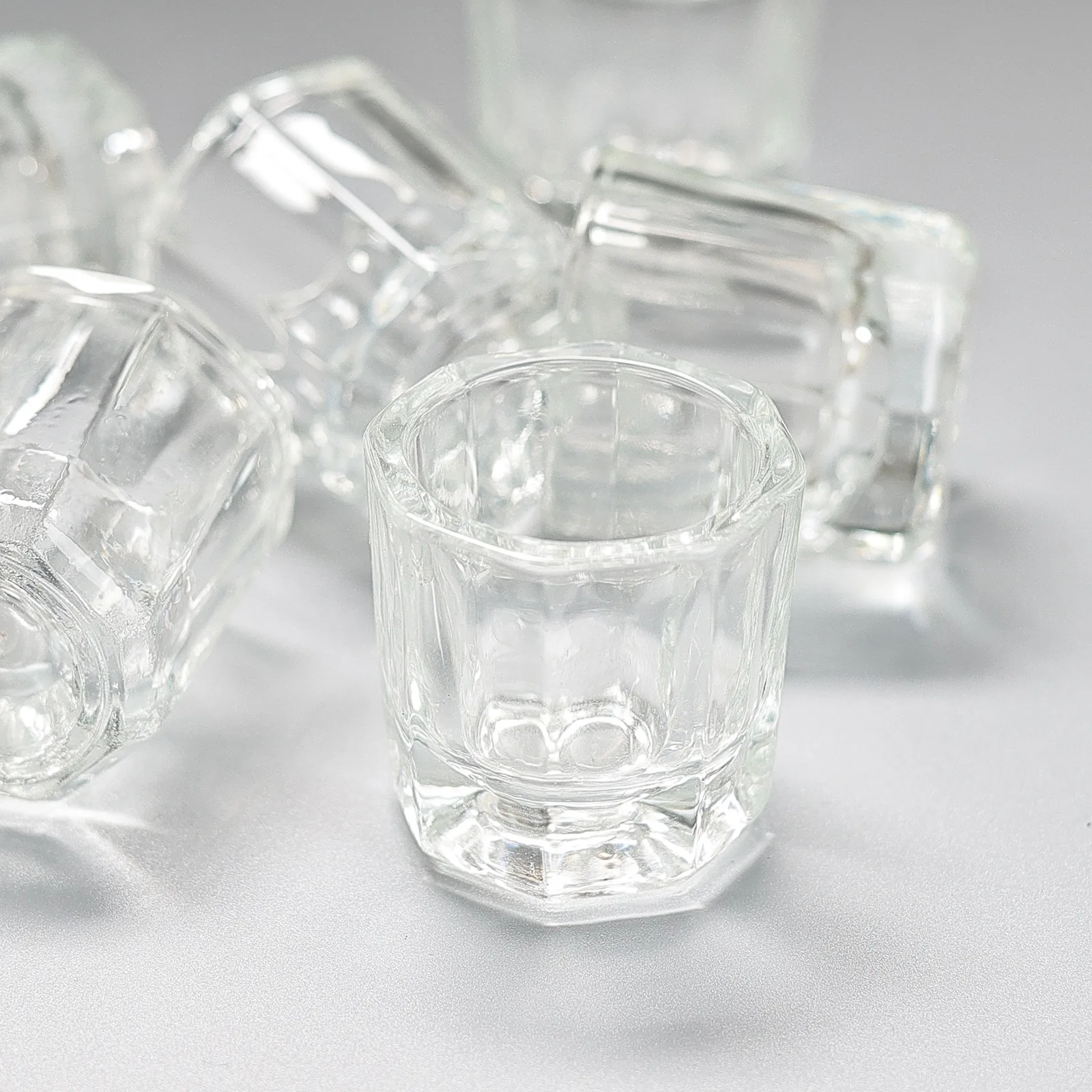 2 pezzi di cristallo colorato in polvere acrilica per unghie liquide tazza piatto coperchio ciotola portabicchieri attrezzature strumenti per manicure