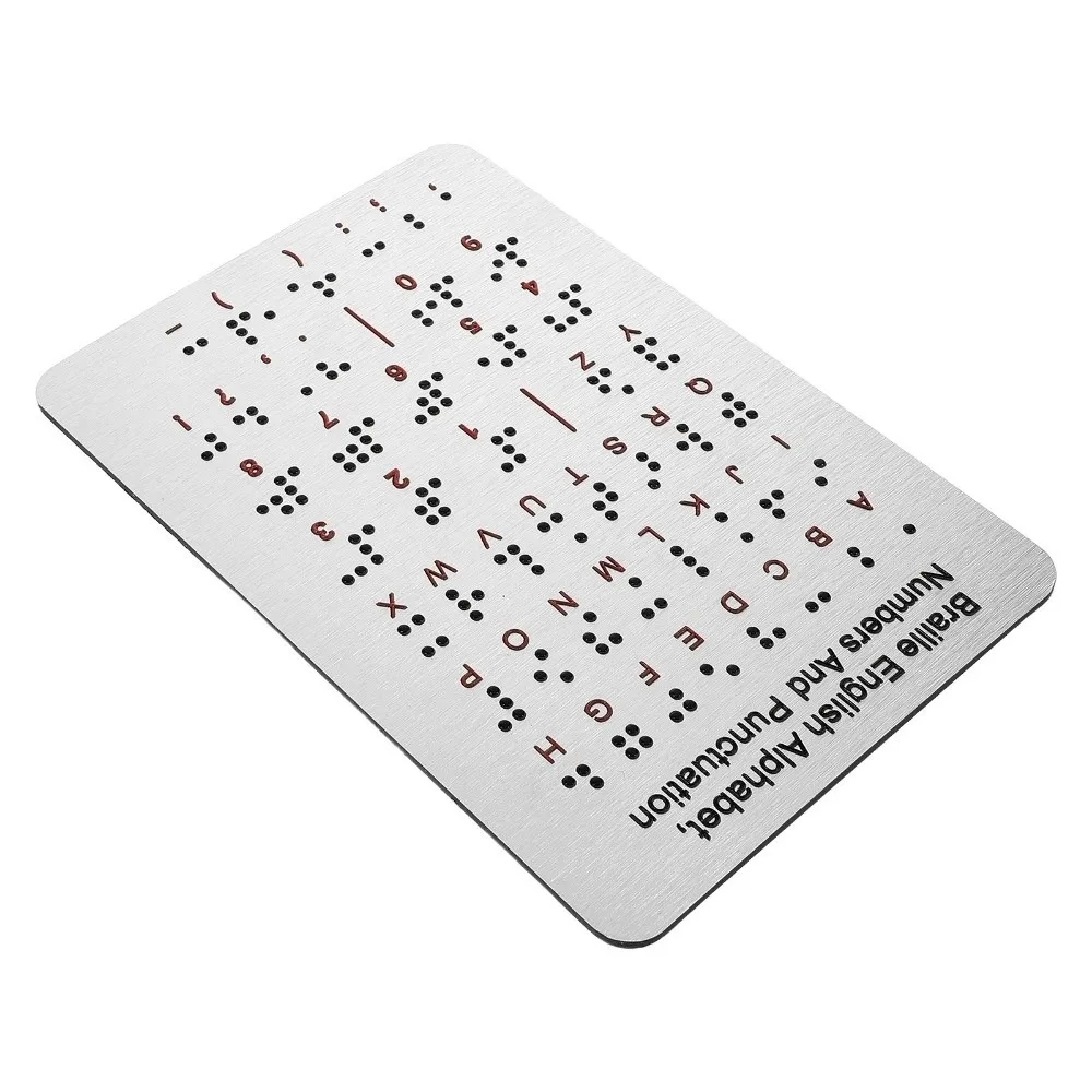 

Aluminum Braille Alphabet Board Efficient with Raised Dots Tactile Letter Number Panel Portable Professional