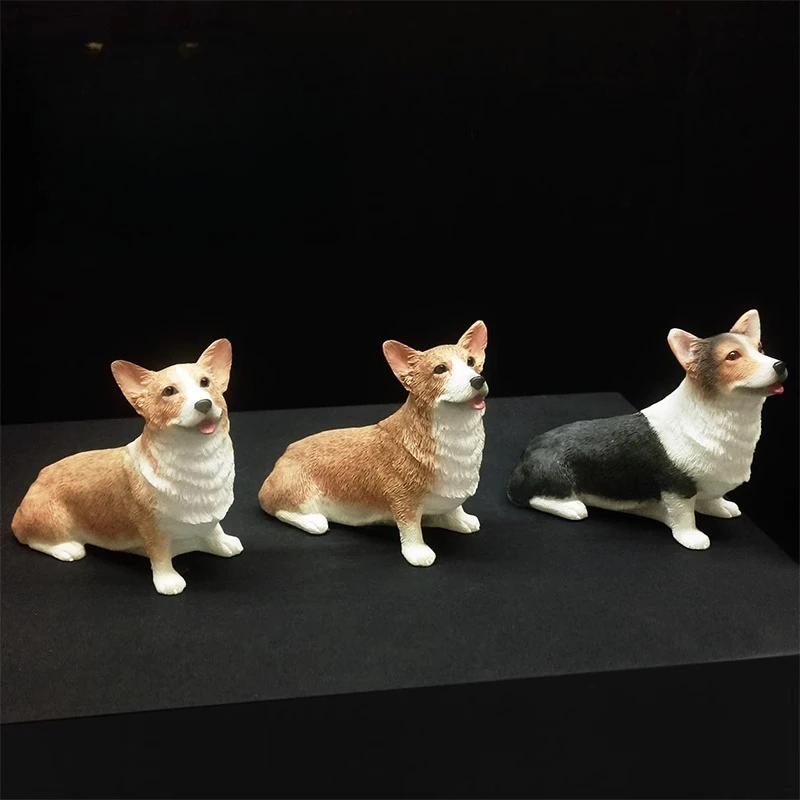 

1/6 Scale Pure Handmade Cute Welsh Corgi Dog Simulation Pet Model for 12" Ornament Collection Figurine