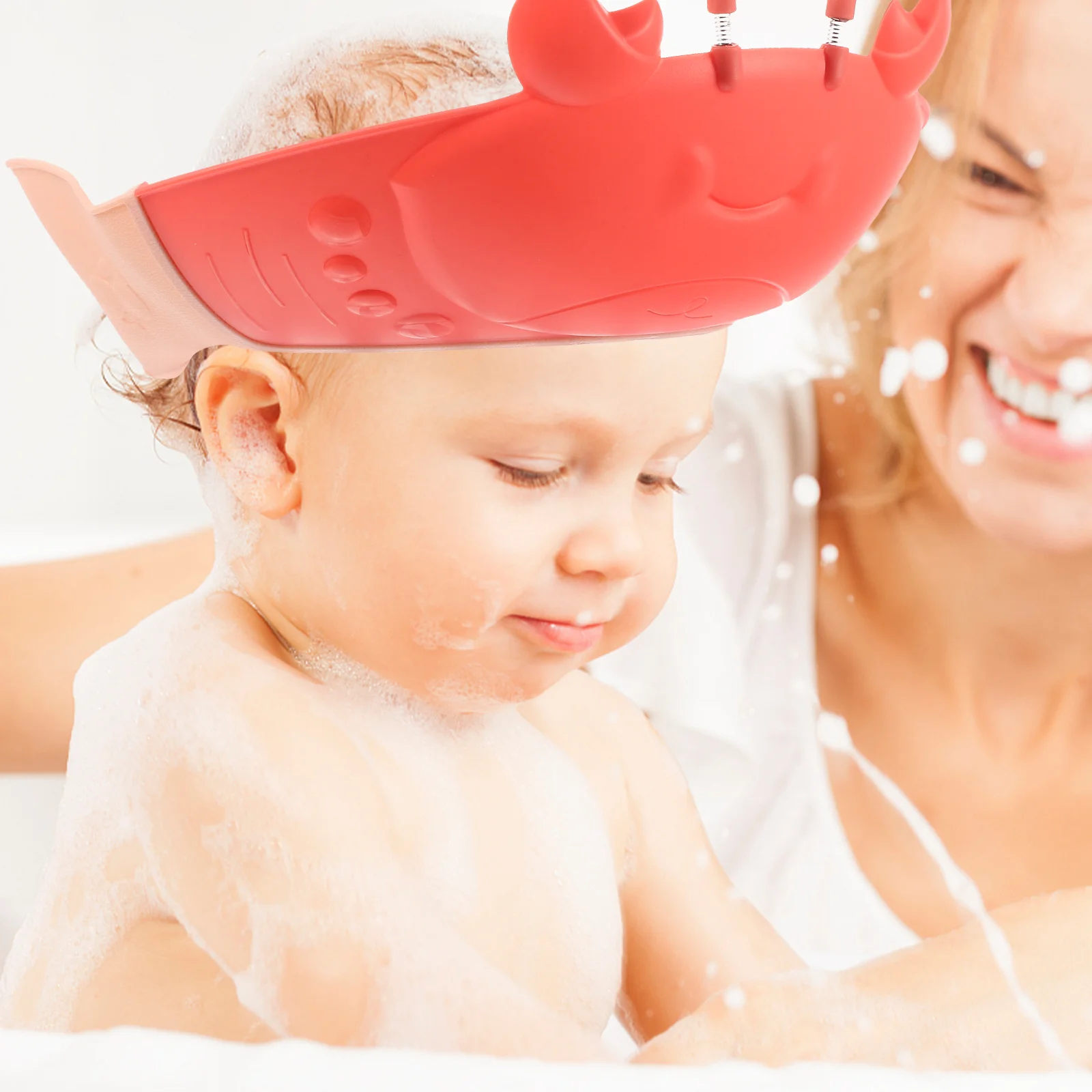Topi Mandi Bayi Topi Mandi Sampo Kartun Lucu Dapat Disesuaikan Tahan Air untuk Anak-anak Balita Pelindung Telinga Cuci Rambut Bayi