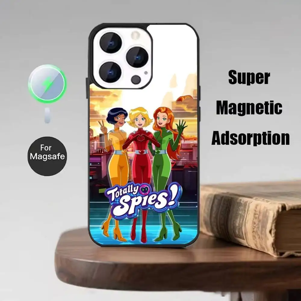 حافظة هاتف T-Totally Spies لهاتف iPhone 17,16,15,14,13,12,Plus,Pro,Max لشحن Magsafe اللاسلكي المغناطيسي