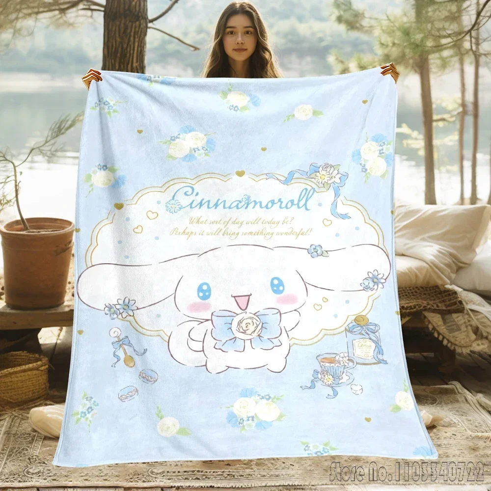 Sanurgente Kuromi Melody Hello Kitty Blanket, Couvertures fines, Utilisé pour canapés, lits, salons, pique-niques de voyage, cadeaux