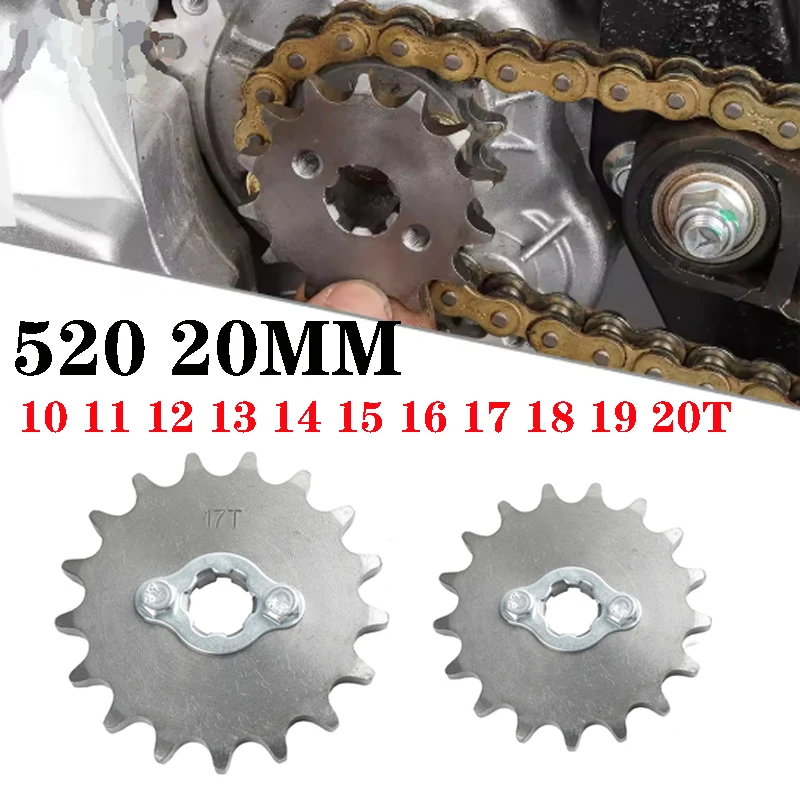 Motorcycle 520 20MM 10-20T Front Engine Sprocket For Honda Lifan ZongShen YCF 50-250CC ATV Quad Dirt Pit bike Buggy Accessortes