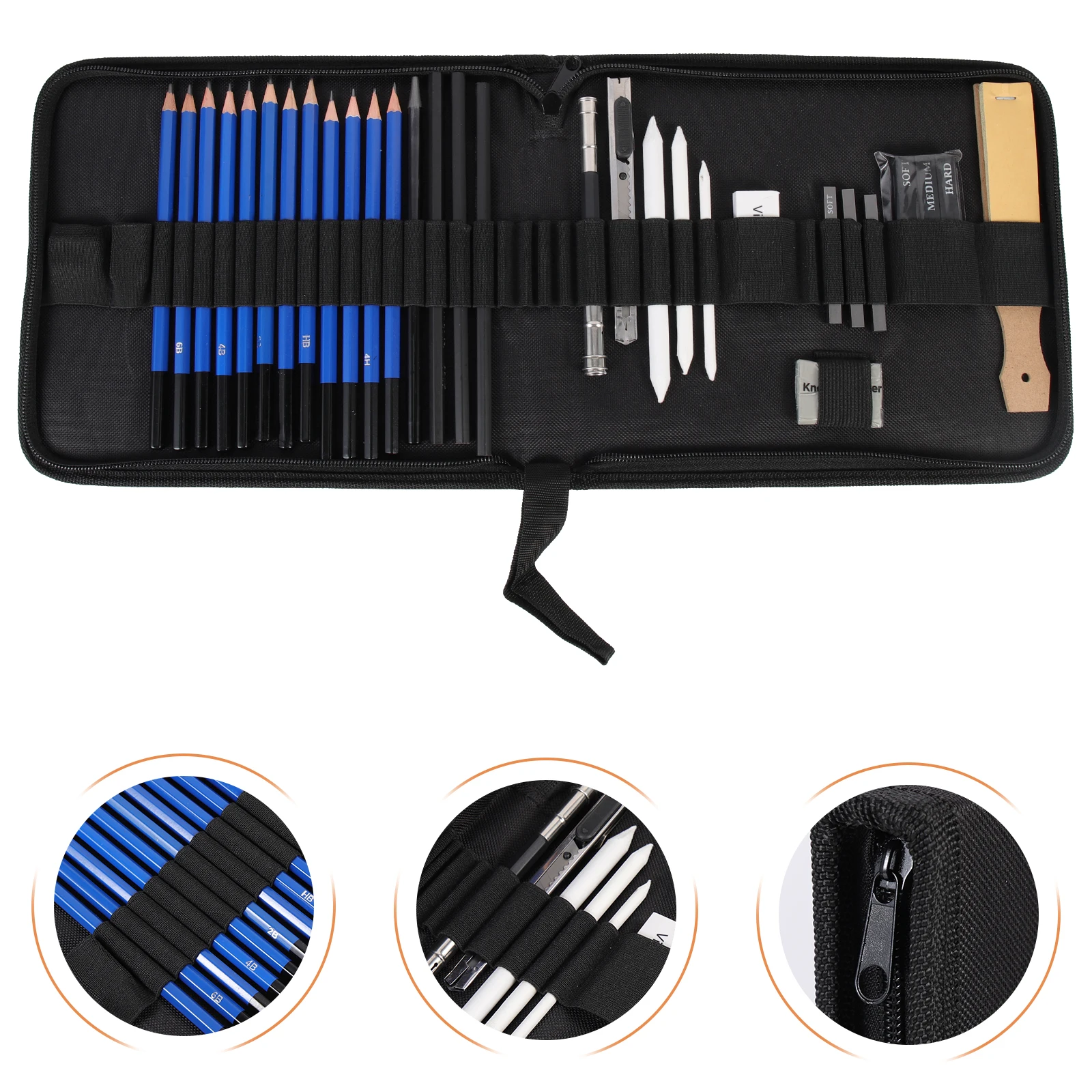 

Pencil Set Sketching Drawing Kit Supplies Professional Art Shading Pencils for Students Tool