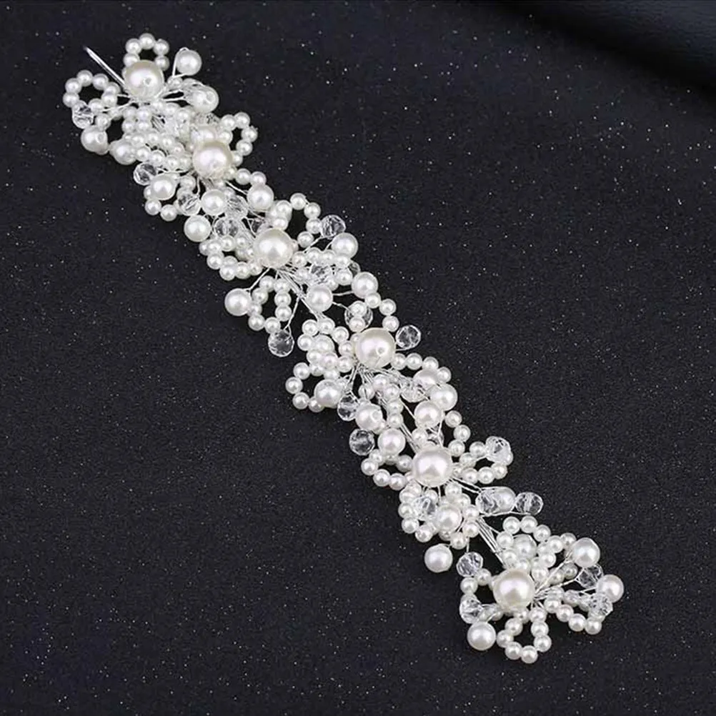 

Изысканное жемчужное свадебное украшение для волос со сверкающими кристаллами, стильный аксессуар для женщин на свадьбу, фотосессию, помолвку или вечеринку