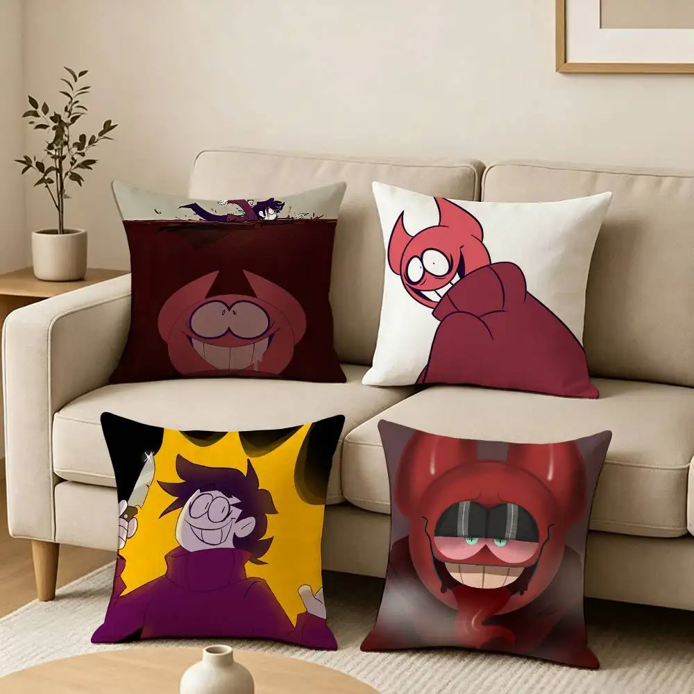 Cartoon S-Spooky Month BobS Square Double-Sided printed Pillow Case Bedroom Bedside Pillow Sofa Cushion Cover