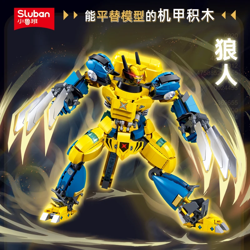 New Sluban Mecha Model Classic Super Heroes Battle Robot Building Blocks Action Figures Bricks Toys For Kids Children Gifts Sets