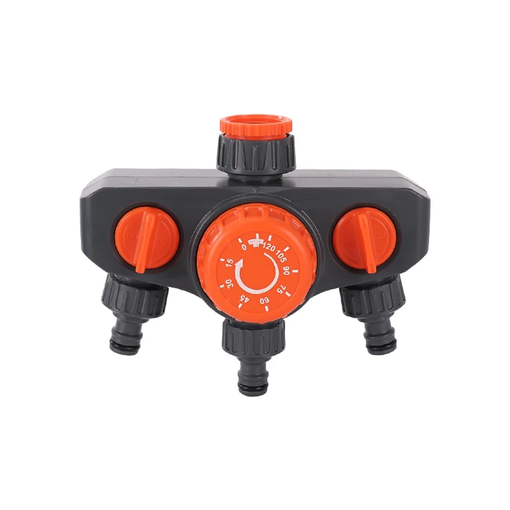 Programmable Three-Outlet Diverter for Garden Watering with Timer-Based Scheduling and Manual Valve Override Option