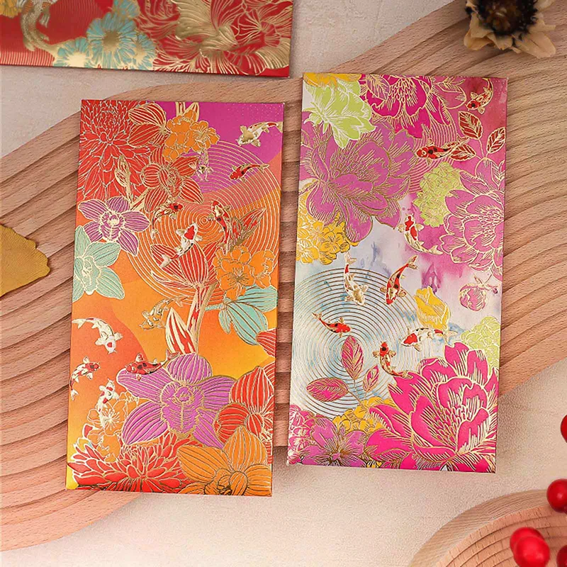 Universal 6pcs Red Envelope Creative Koi High-end Envelope Wallet Spring Festival Wedding Lucky Blessing Red Envelope