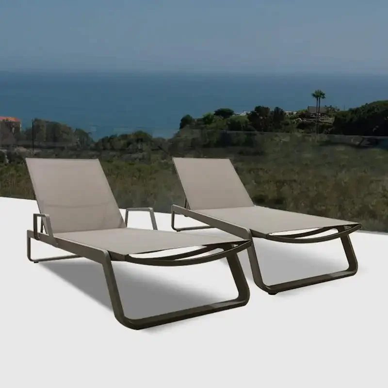 Mesh Chaise Lounge Chair Beach Service Rental Poolside Mesh Sun Poolside Resort Hotel Project Sunbed Garden Outdoor Sun Lounger