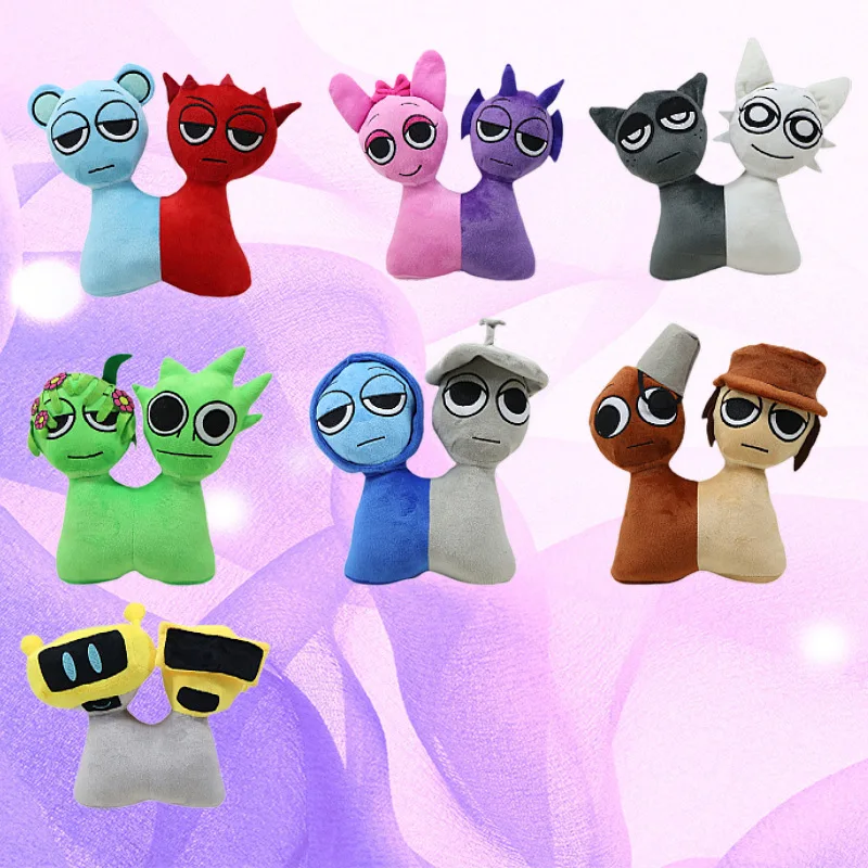 25 سنتيمتر Kawaii sprunki ألعاب من القطيفة دمية مضحك sprunki ألعاب من نسيج مخملي لينة محشوة الحيوانات لعب للأطفال هدايا عيد ميلاد الاطفال