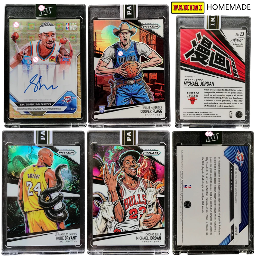 Carte de collection laser DIY 2026 Luka Doncic Alexander Jordan Kobe Manga, fait main, en forme de brique, colorée, sur le thème du basketball, cadeau de fêtes
