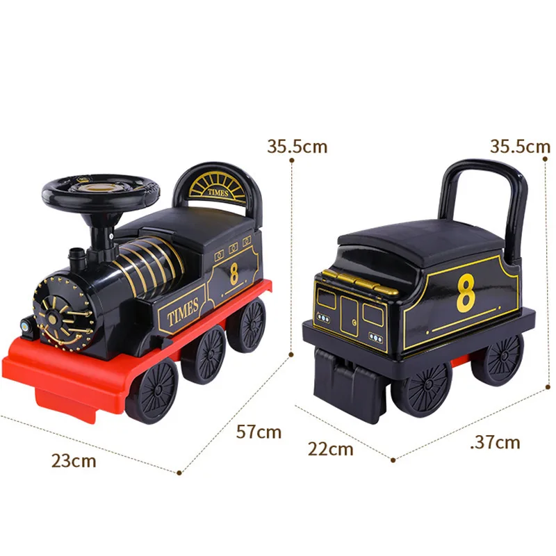 Kids Electric Train Riding Toy Car Ailway Baby Stroller Walker Child Can Carry Train Rail Car Classical Model Birthday Gifts