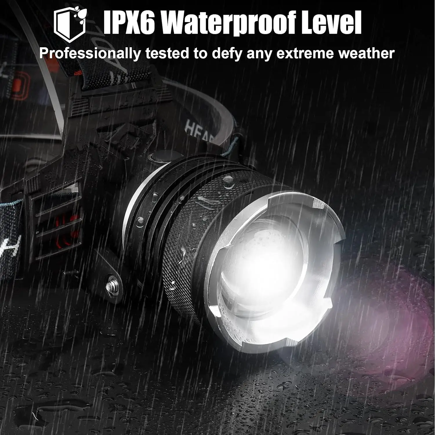 LED Rechargeable Headlamp, 90000 Lumens Super Bright with 5 Modes and IPX6 Level Waterproof USB Rechargeable Headlamp Camping