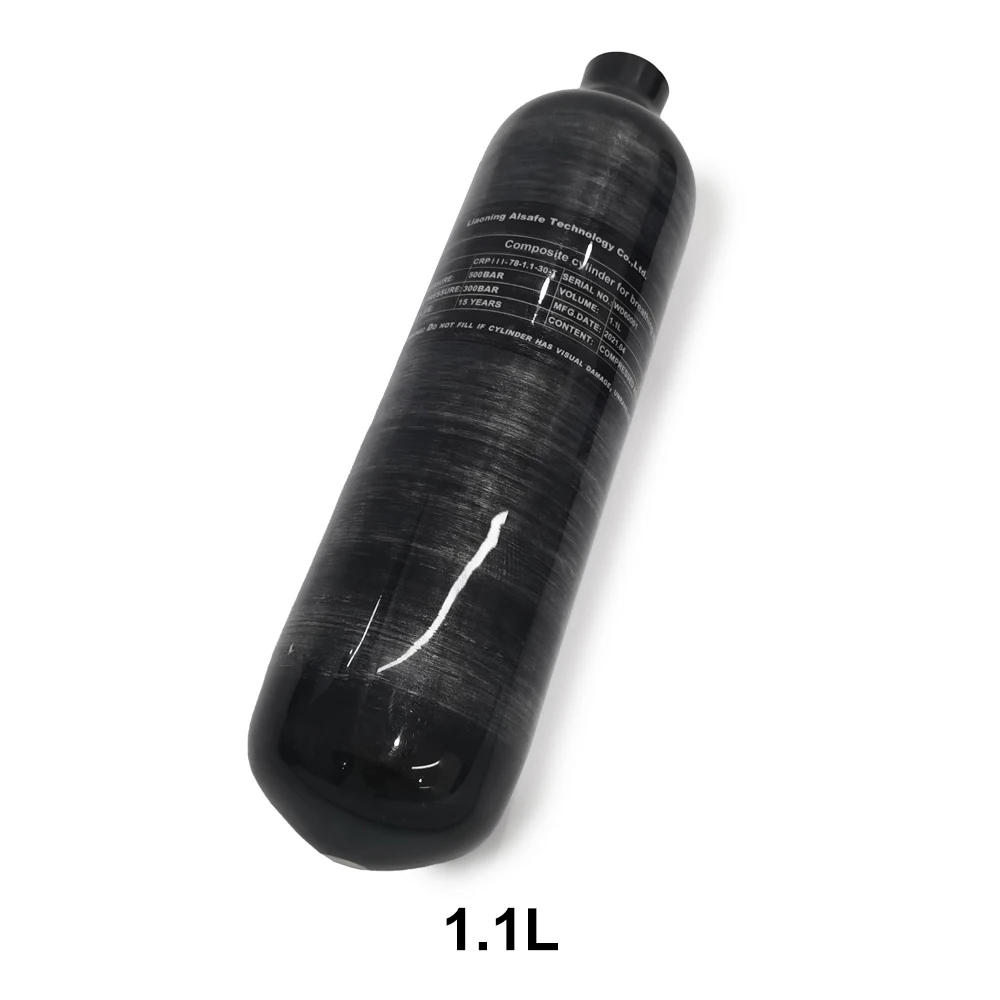 TUXING 4500Psi 300Bar 1.1L Carbon Fiber Cylinder High Pressure Air Bottle HPA Tank  Mini Scuba M18*1.5