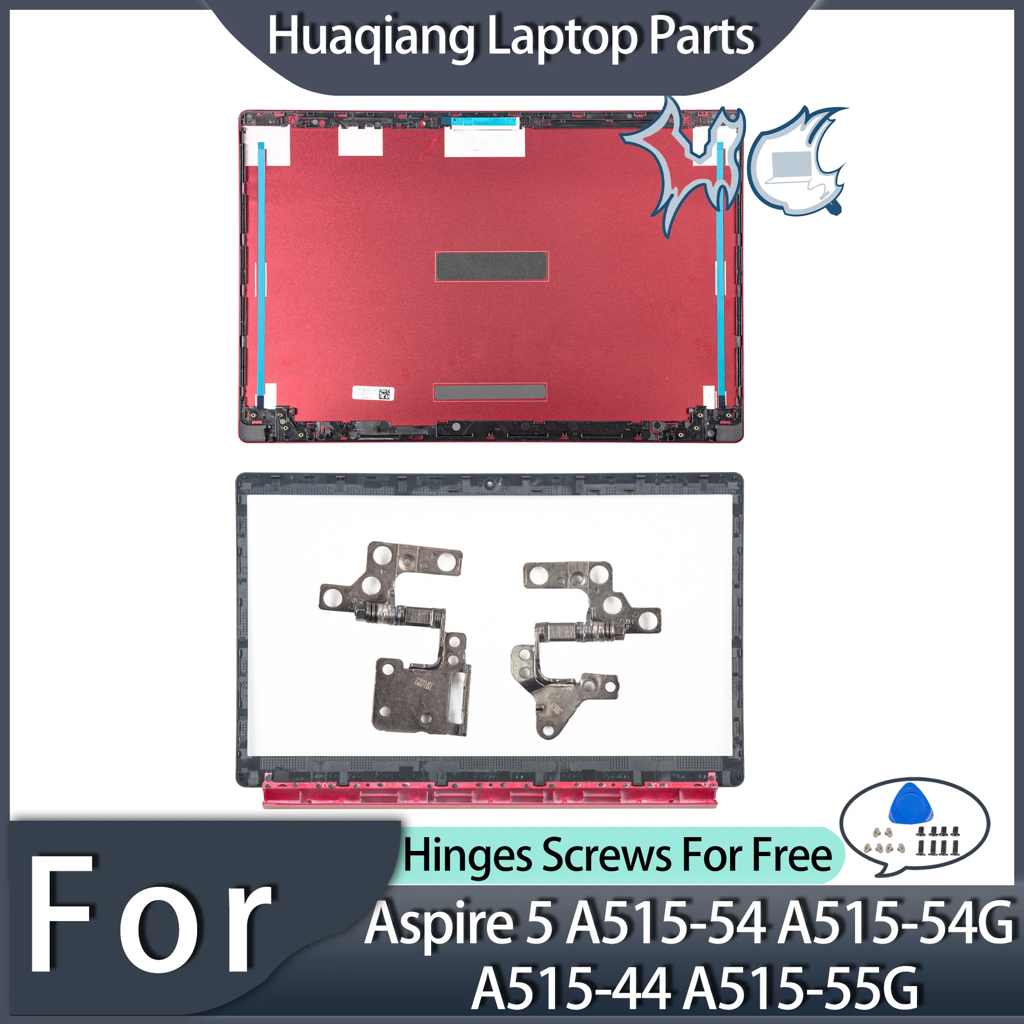 New PC Covers For Acer Aspire 5 A515-54 A515-54G A515-55 A515-55G N18Q13 Red LCD Back Cover Hinges Rear Top Lid Metal Repair