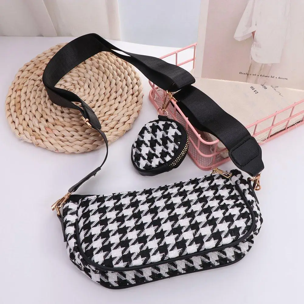 Composite Bags Casual Bag Travel Large capacity Mini Round Purse Women Crossbody Bag Plaid Print Shoulder Bag Messenger Bag