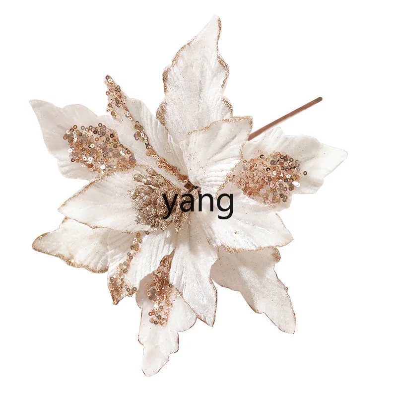 LMM high-grade Christmas flannel handmade sticky powder artificial flower Christmas tree decoration pendant