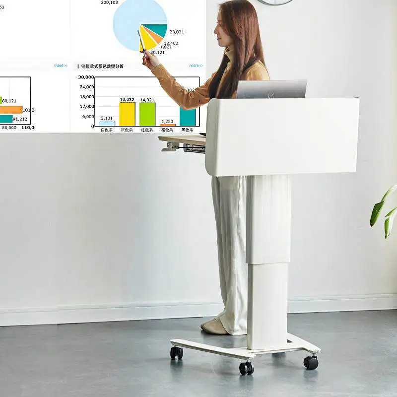 Movable Lifting Podium Conference Training Classroom Podium Speaker Desk Presiding Desk Reception Desk Welcomek