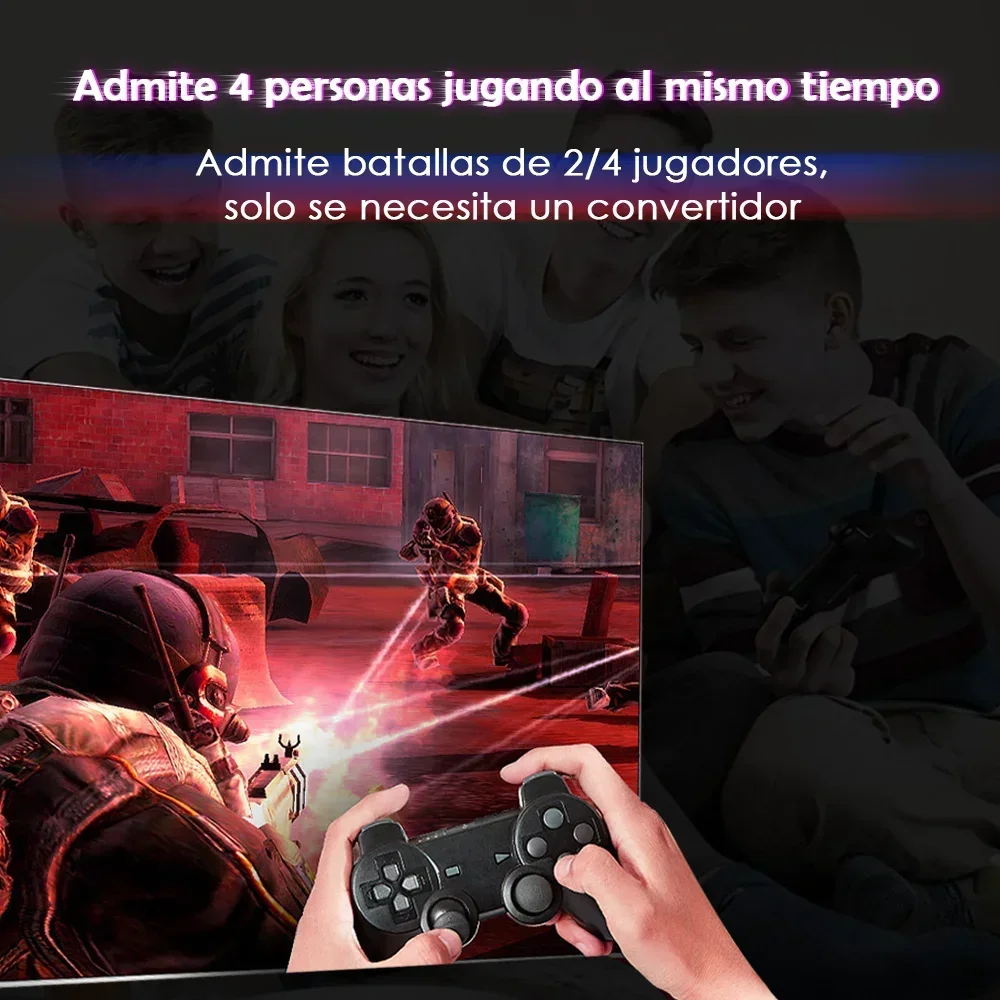 وحدة تحكم ألعاب فيديو ريترو عصا M8 وحدة تحكم لاسلكية 4K 20000 محاكيات 9 ألعاب مدمجة PS1 هدية متوافقة للأطفال