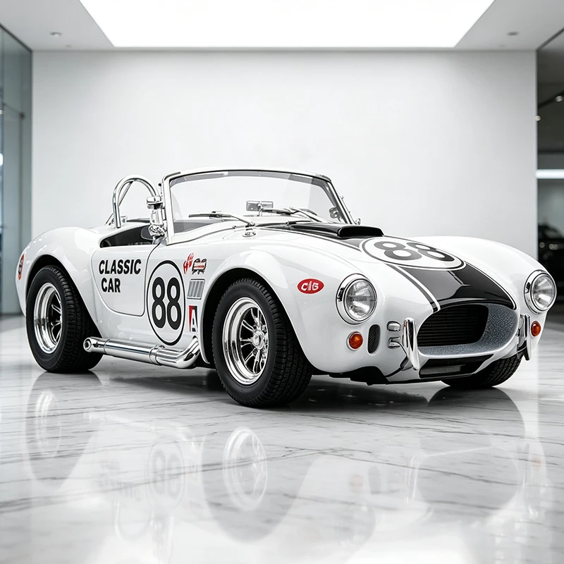 1:24 Shelby Cobra 427 S/C Modified Car Alloy Car Model Diecast Metal Casting Sound and Light Car Model For Collection Vehicle