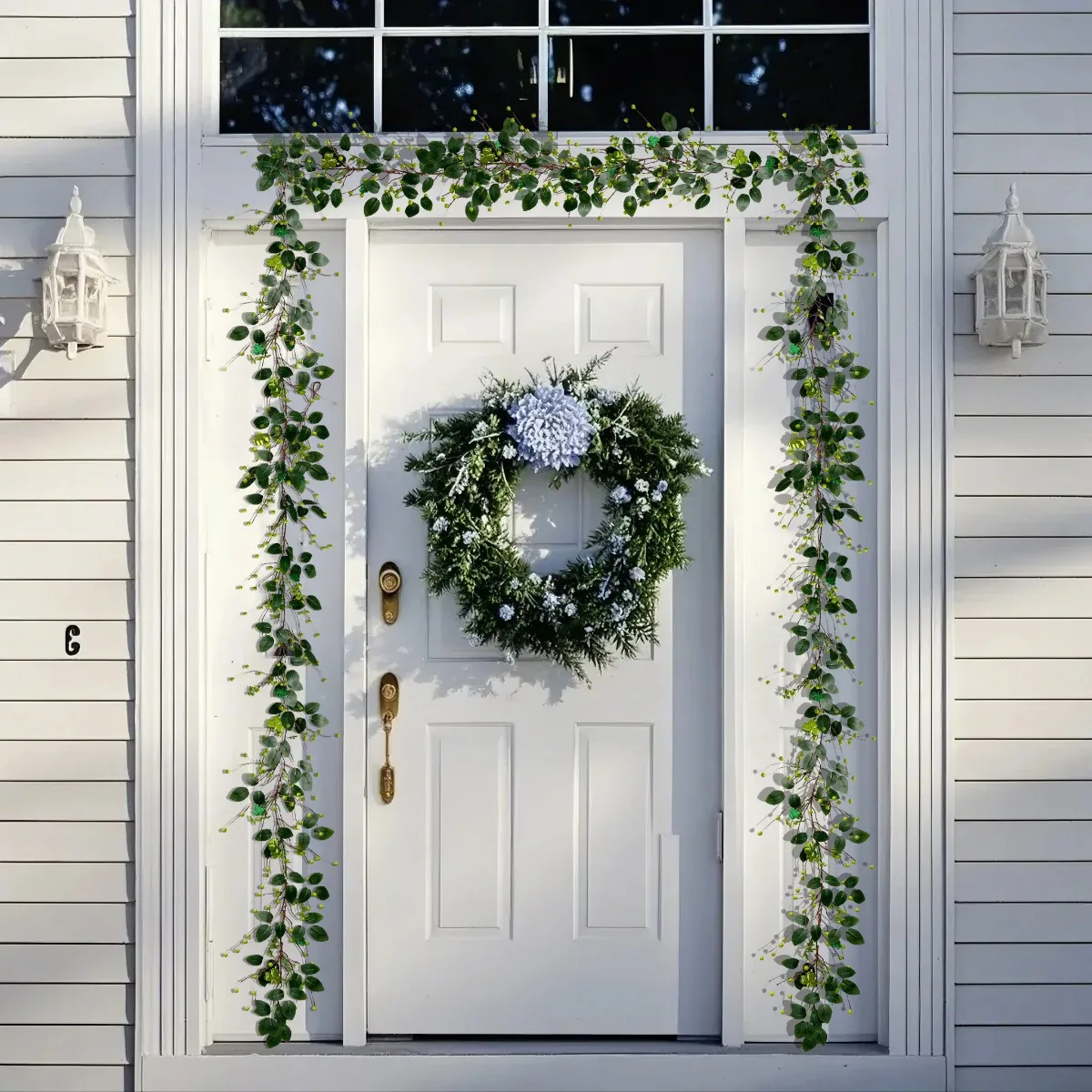 

6.2 ft St Patrick's Day Garland with Green Shamrock and Berry Garland St Patrick's Day Decorations Green Clover Berry