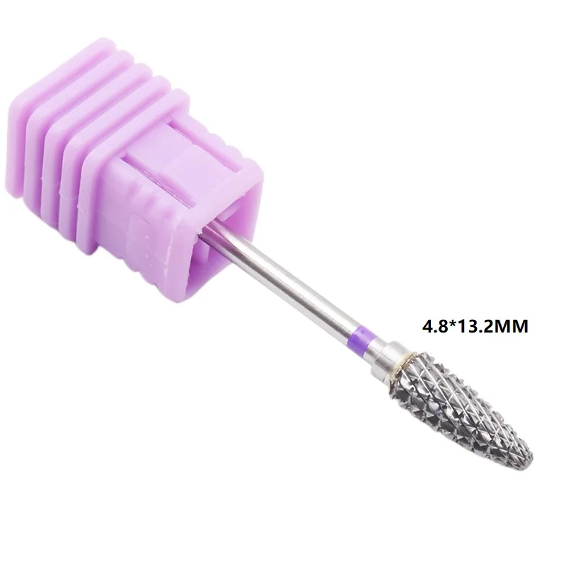 Novo! 5mm roxo carboneto prego broca 3/32 "fresa para manicure rotativa rebarba prego bits broca elétrica acessórios ferramenta