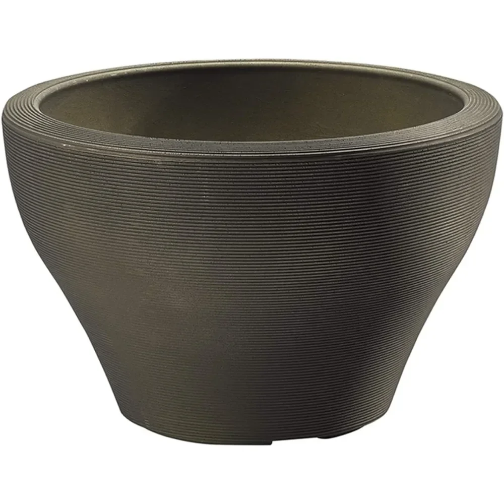 

Planter, Indoor/Outdoor Plant Pot with Drainage Hole, Round Flower Pot for House Plants,Modern Garden Planter 20-Inch Old Bronze