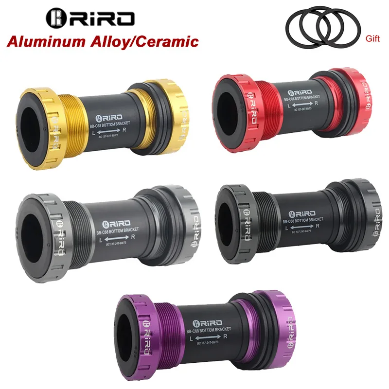 RIRO 68-73mm Central Movement Bicycle Bottom Bracket Mtb Hollowtech Central Movement Bike Ceramics BB for Shimano/SRAM Crankset