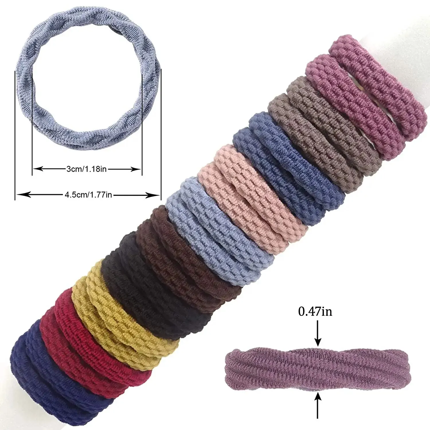 20PCS Women Girls Simple Basic Elastic Hair Bands Ties Scrunchie Ponytail Holder Rubber Bands Fashion Headband Hair Accessories