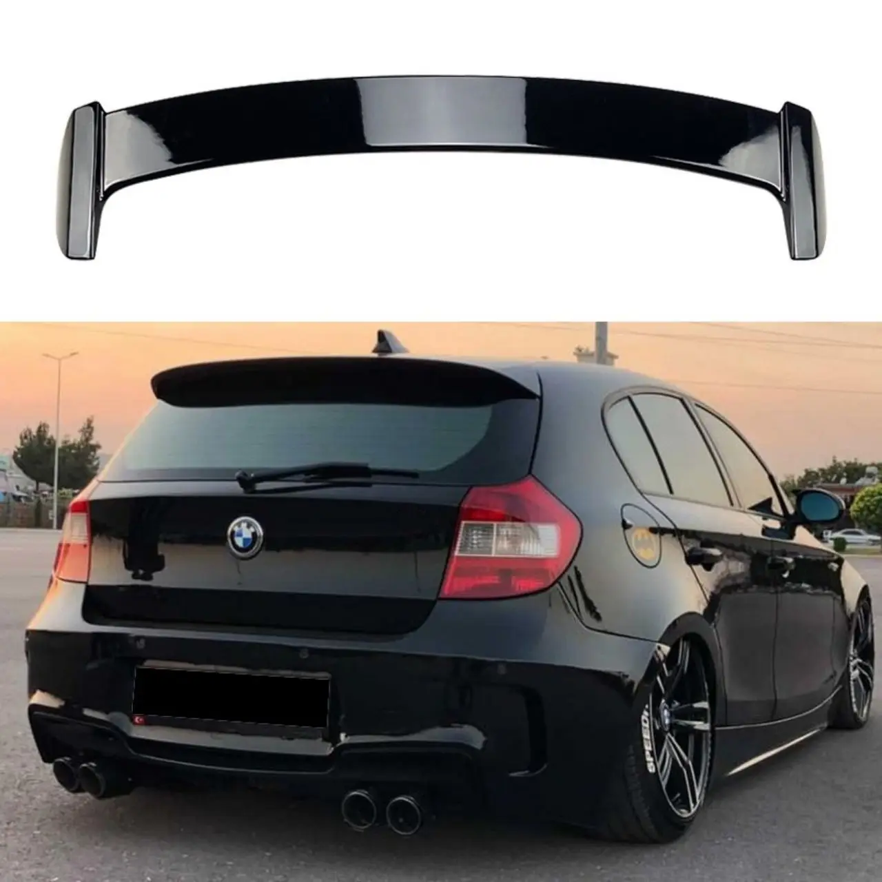 

Gloss Black Car Rear Trunk Spoiler Wing Roof Spoiler Wing Auto Accessory Decoration For BMW 1 Series E81 E87 2005-2011 118i 120i