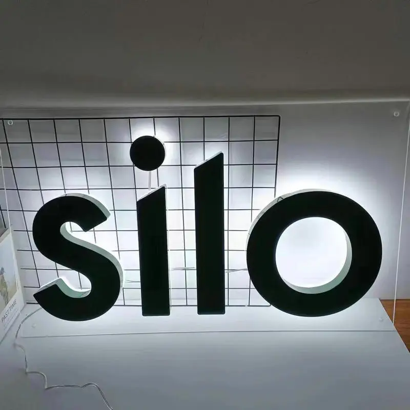 letras retroiluminadas led personalizadas carta de sinal iluminado de halo sinal led 3d sinal de aluminio para loja aco inoxidavel 01