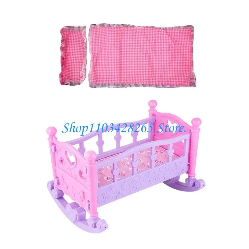 Dziecko odgrywanie ról miniaturowe zestawy do montażu łóżka realistyczna scena sypialni wyświetlacz udawaj zagraj w domek dla