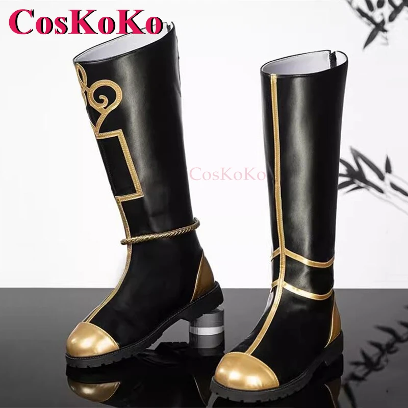 CosKoKo Xiao Shoes Cosplay Game Genshin Impact Dijiang Skin Fashion Universal Mid-Calf Boots Daily Wear Role Play Accessories