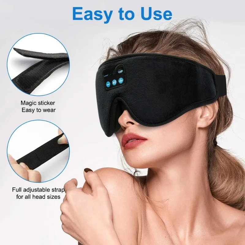 

3D Bluetooth-маска для сна с наушниками для женщин и мужчин, беспроводные музыкальные маски для сна на боку, для тех, кто страдает бессонницей, в подарок для путешествий