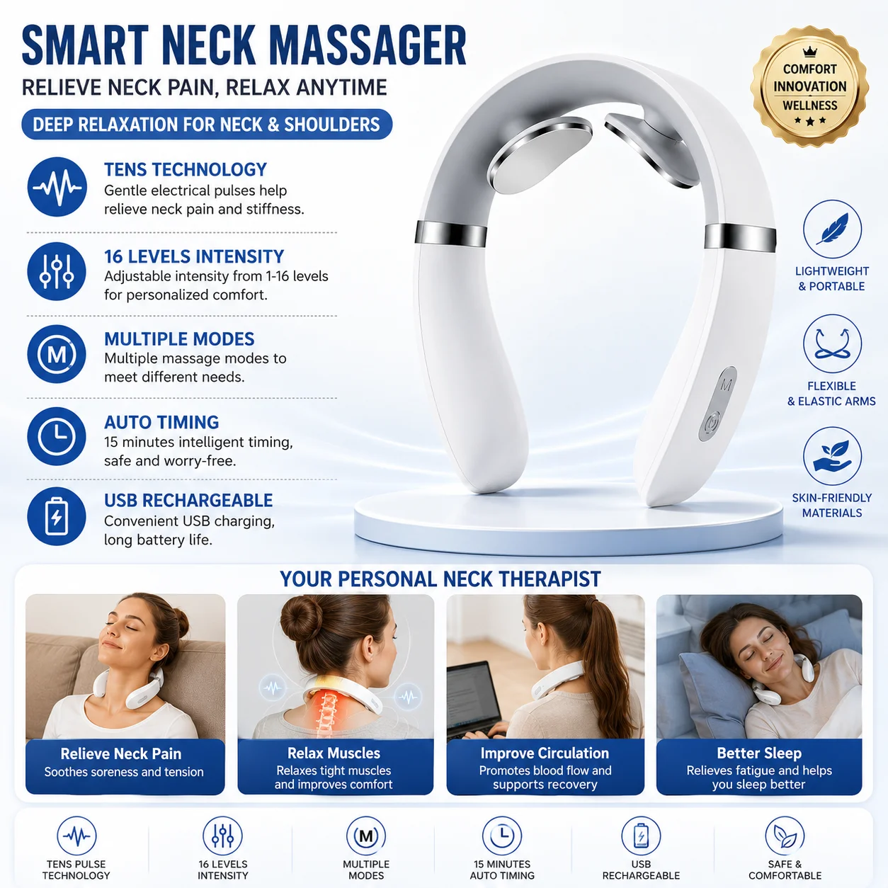 Masseur cervical électrique po - Home Office Alternative avis et prix