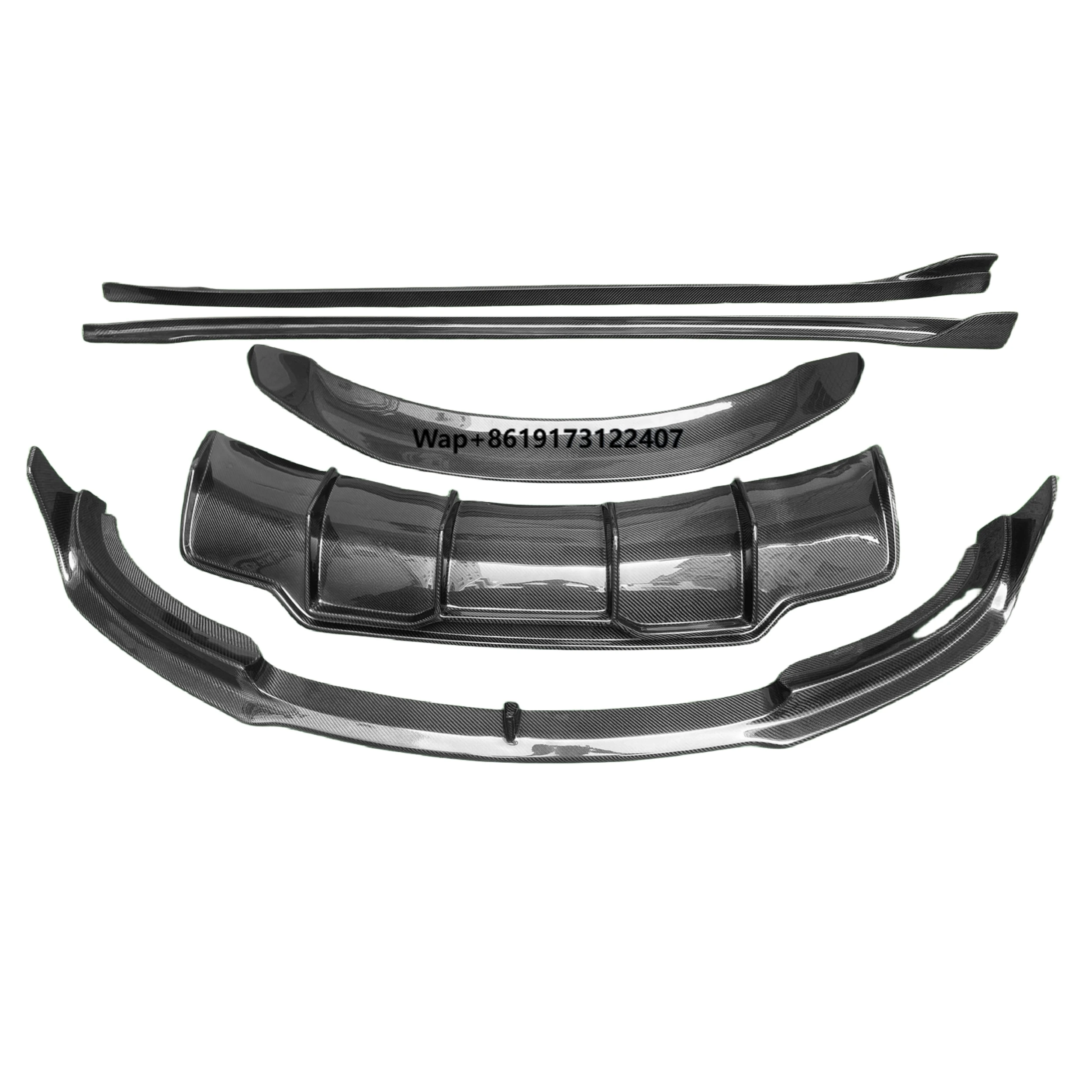 

Model3 V Style Carbon Fiber Front Lip Rear Diffuser Side Skirt Rear Trunk Spoiler Car Kit Parts for Model3 Carbon Fiber