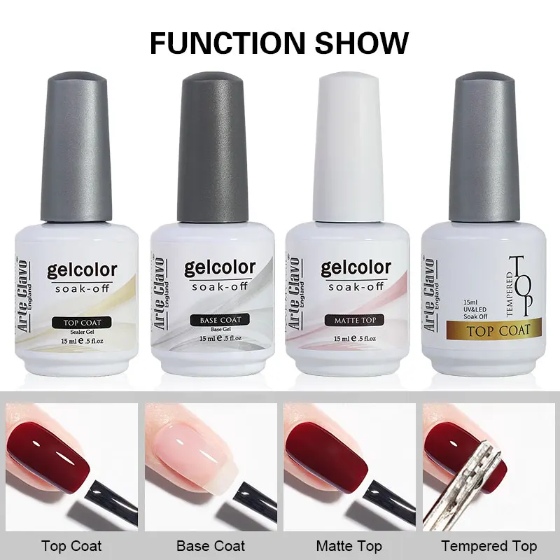 آرتي كلافو سوبر معطف فوقي هلام طلاء الأظافر قاعدة هلام ماتي معطف فوقي شبه دائم الورنيش نقع قبالة مسمار الفن وظيفية هلام 15 مللي #2