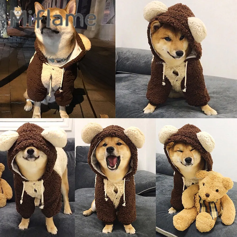 

Miflame Big Dog Hooded Sweater Golden Retriever Labrador Pet Thickened Big Bear Two-legged Clothes Large Dogs Autumn Winter Coat