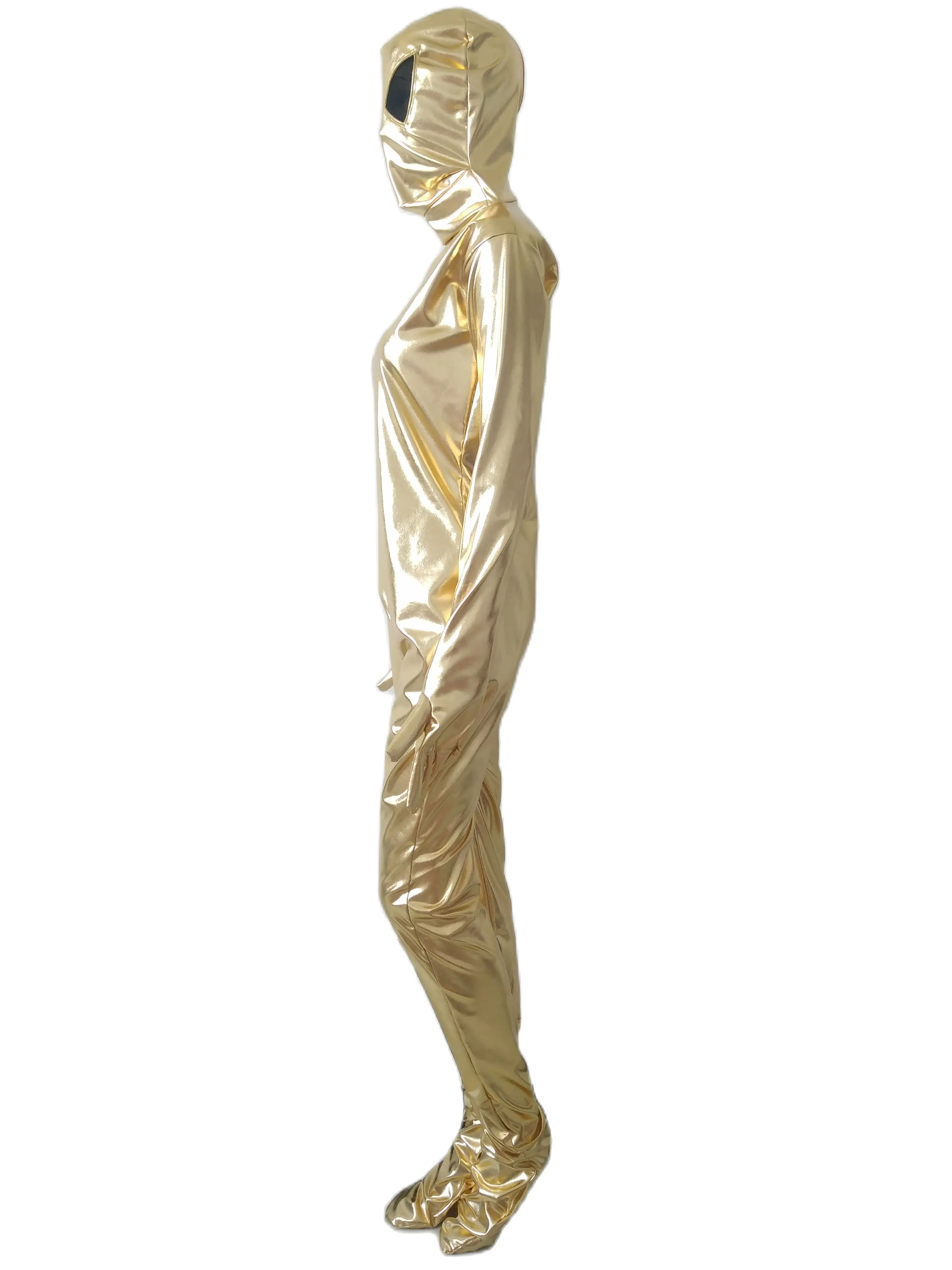 Halloween cosplay costume Shiny Metallic Alien Adults Sexy bodysuit Fancy Tights Jumpsuit Stage performance costumes nightclub