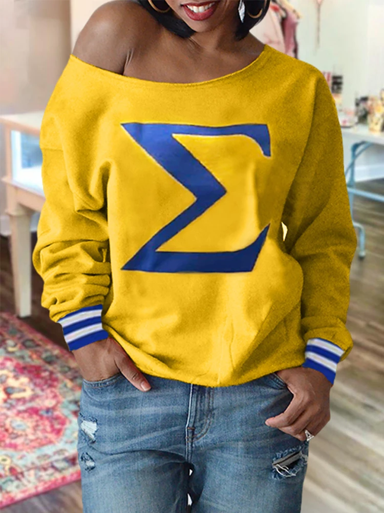 Casual Colorblock Sigma Gamma Rho Sweatshirts