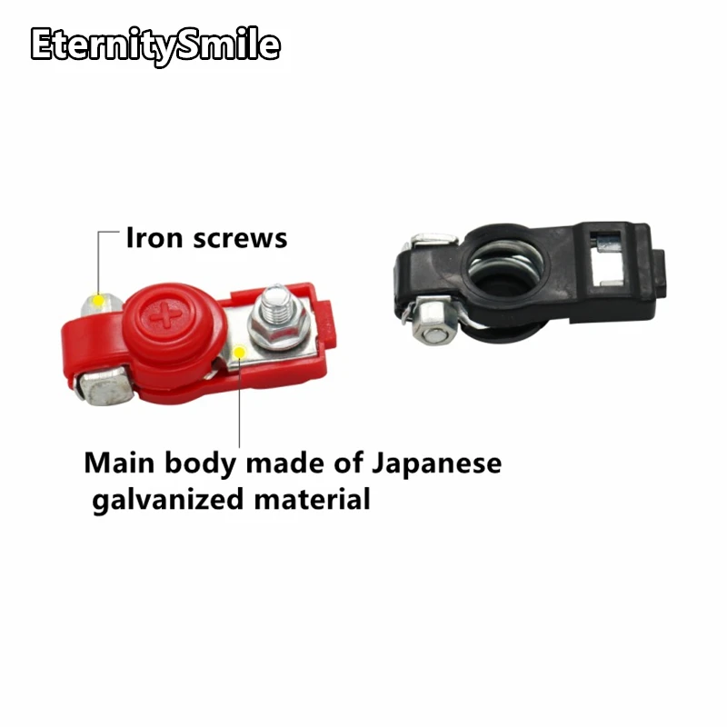 Car Battery Terminals 1pairs Connectors Copper Plate , Covered Positive & Negative Battery Clamp with Terminal Washers for Boat