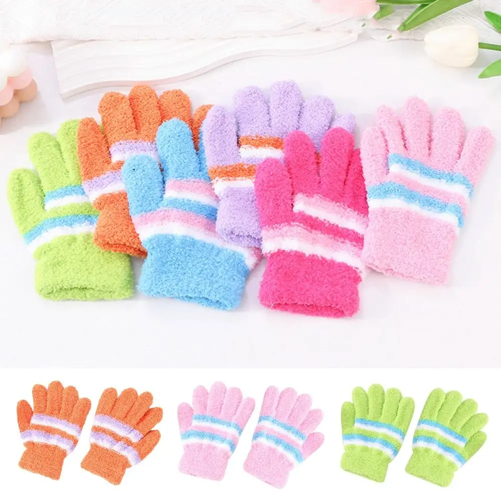 

Cute Warm Kids Winter Gloves Windproof Coldproof Children Mittens Soft Thicken Baby Gloves for 6-9 Years Old Outdoor