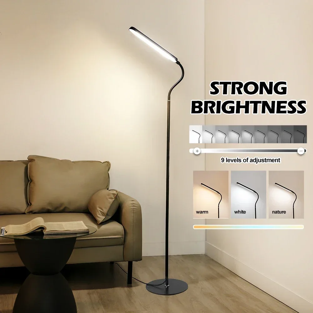 Imagem -02 - Led Gooseneck Floor Lamp Lâmpadas Stepless Escurecimento Suporte de Iluminação Interior Luz de Leitura Iluminação Moderna Sala Ajustável