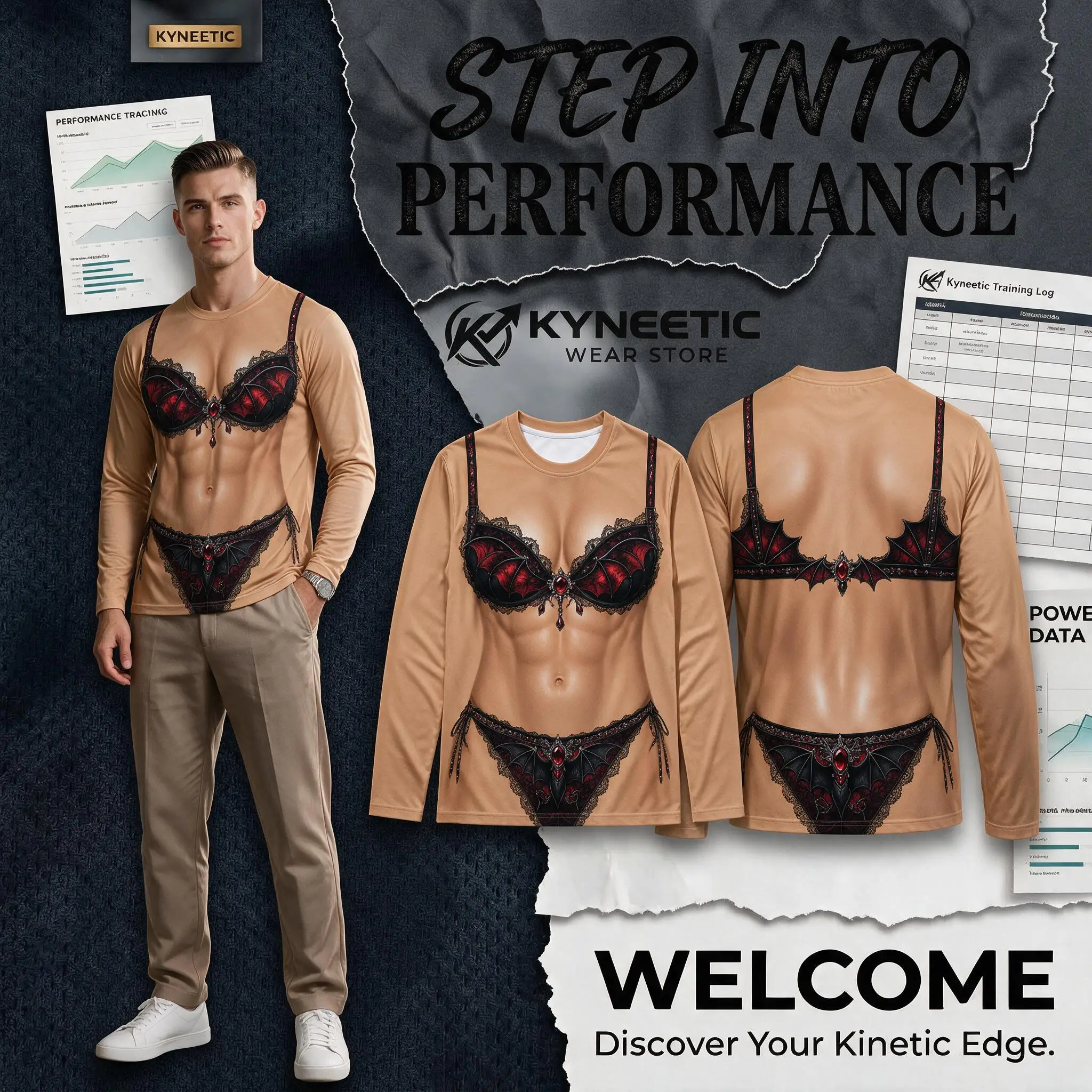 Men Regular Fit Long Sleeve T-Shirt Funny 3D Bikini Print Halloween Party Costume Spooky Pumpkin Spider Haunted House Graphic Te
