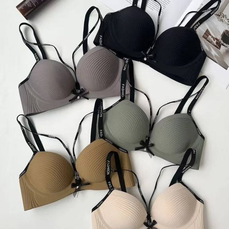 Women's Thickened Push-Up Bra Anti-Sagging Comfort Sexy Backless Underwear Small Chest Gather Bralette No Trace Padded Lingerie