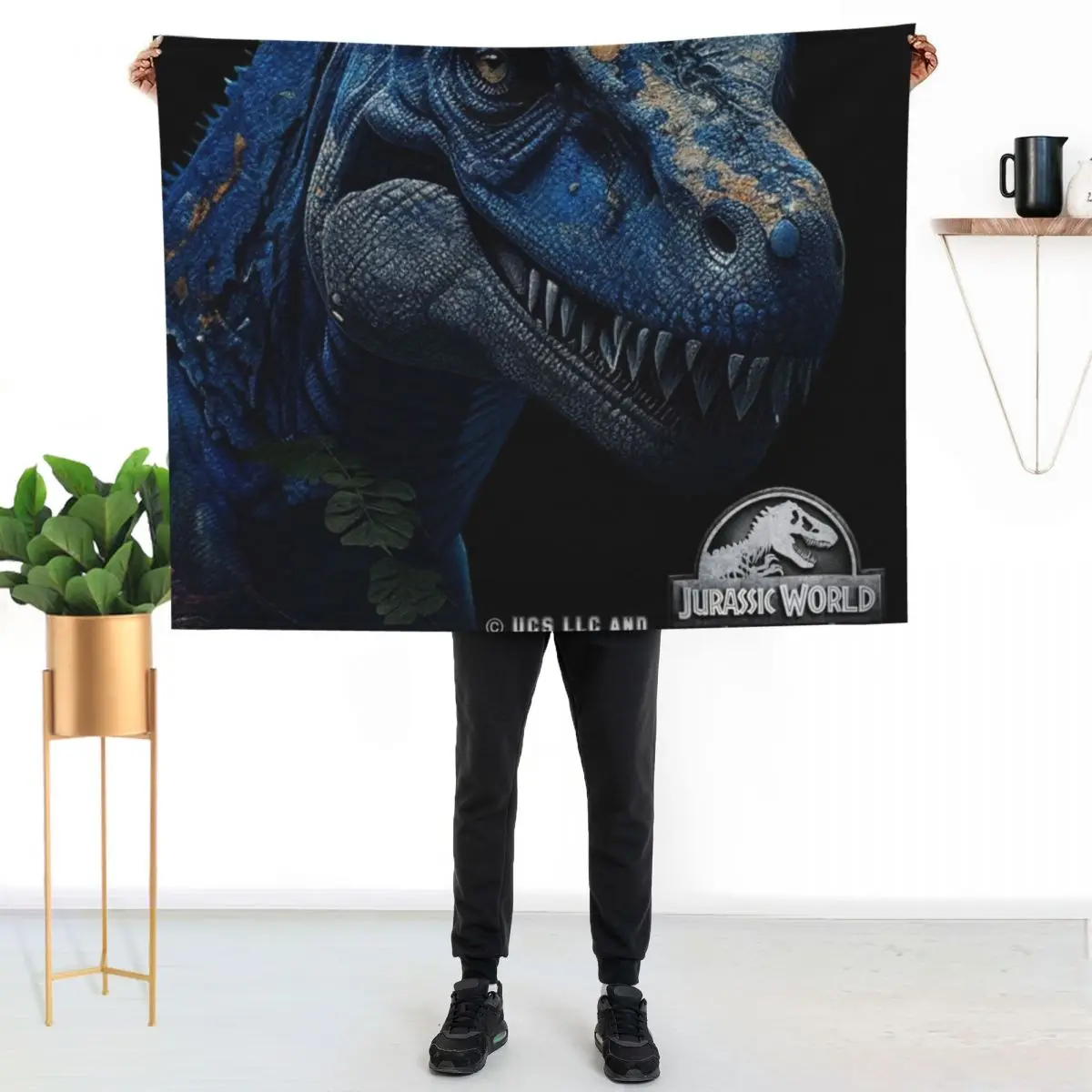 Jurassic World Blue The Raptor Throw Blanket Easy Care Comfortable Blanket for Couch