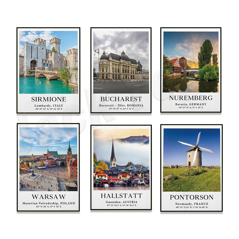 فالنسول فرنسا، بوخارست، ألمانيا نوريمبرغ، سيرميوني، الدنمارك، هالستات، غيرنسي، بونتورسون، نورماندي أوروبا ملصق السفر