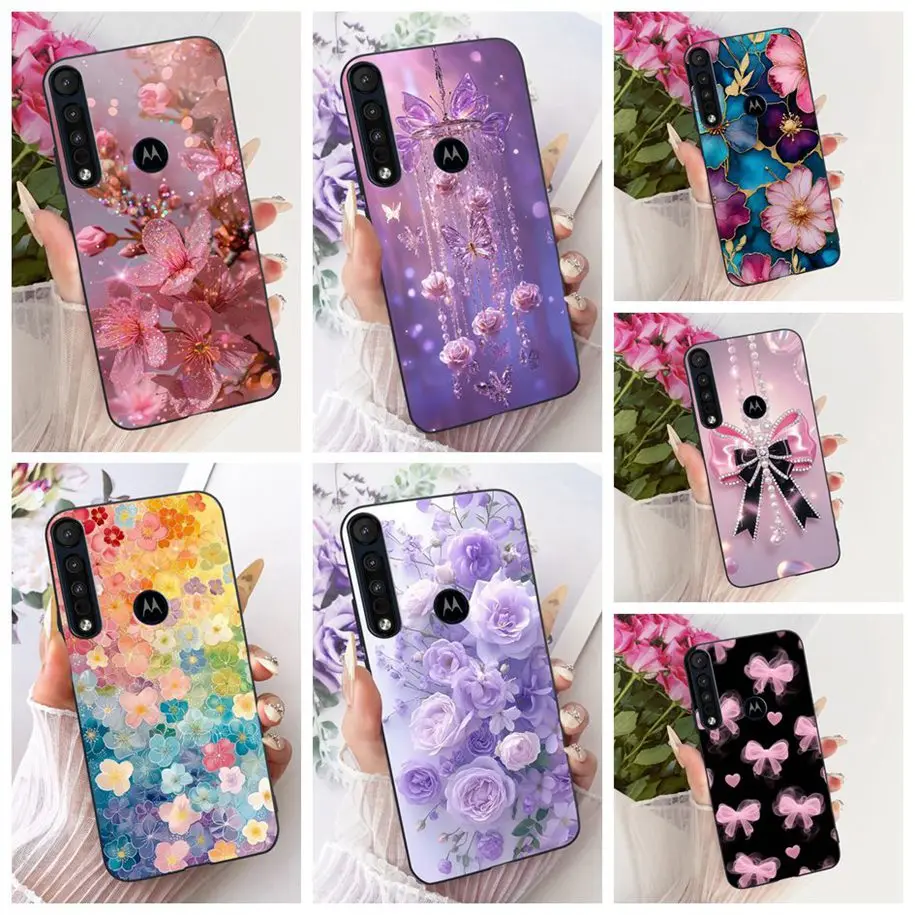 Funda para Motorola One Vision XT1970-1, funda de silicona suave y delgada con diseño de flores a la moda para Motorola One Macro 5G MotoOne, Fundas de TPU